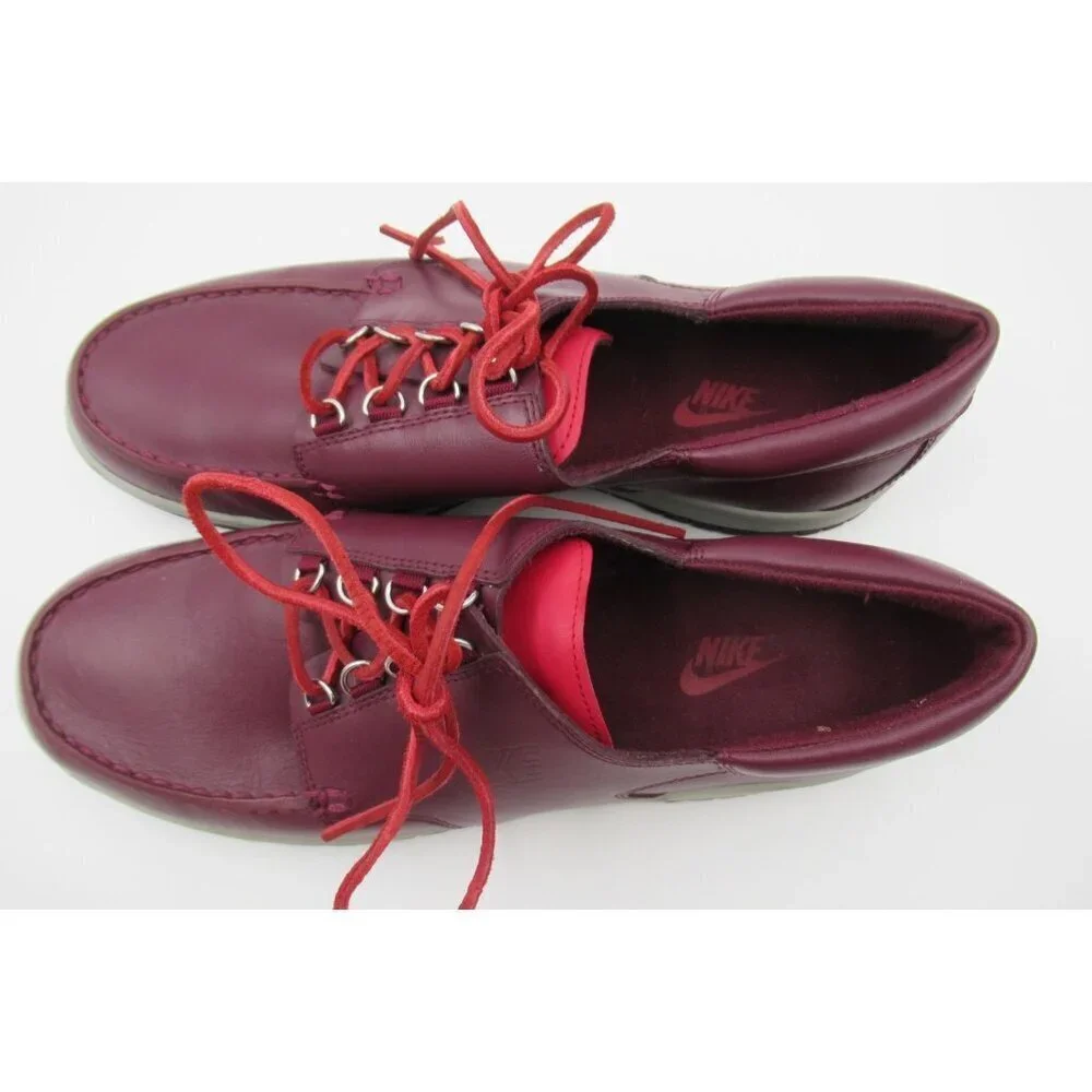 Nike Mad Jibe Burgundy 313264-211 Men Size 14 Boat Deck Shoe Leather Lace Up Red